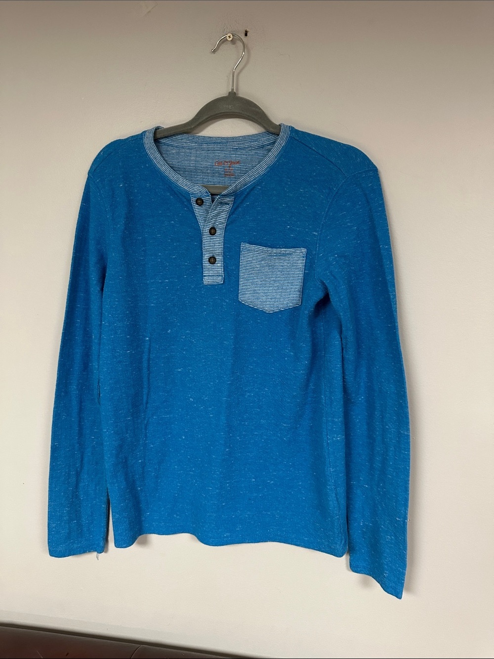 Cat & Jack Boys Warm Long sleeve Blue Stripes Henley Tee, XL